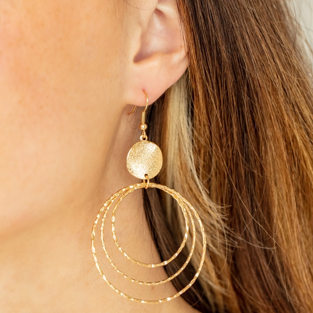Gold layered hoop earrings